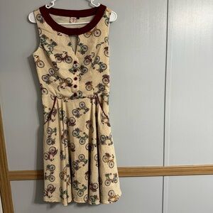 Vintage Bicycle Print Dress